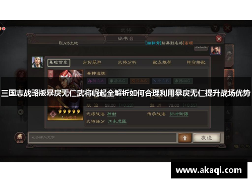 三国志战略版暴戾无仁武将崛起全解析如何合理利用暴戾无仁提升战场优势